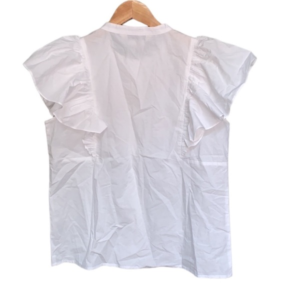 Anthropologie Dhruv Kapoor Cherries Sequin
Sleeveless Ruffled Button Blouse Top - Picture 6 of 9